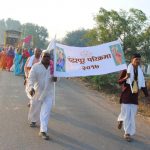 Devotees walking